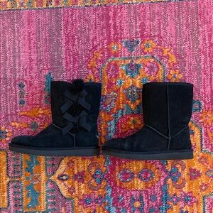 Girl Black Suede Boots